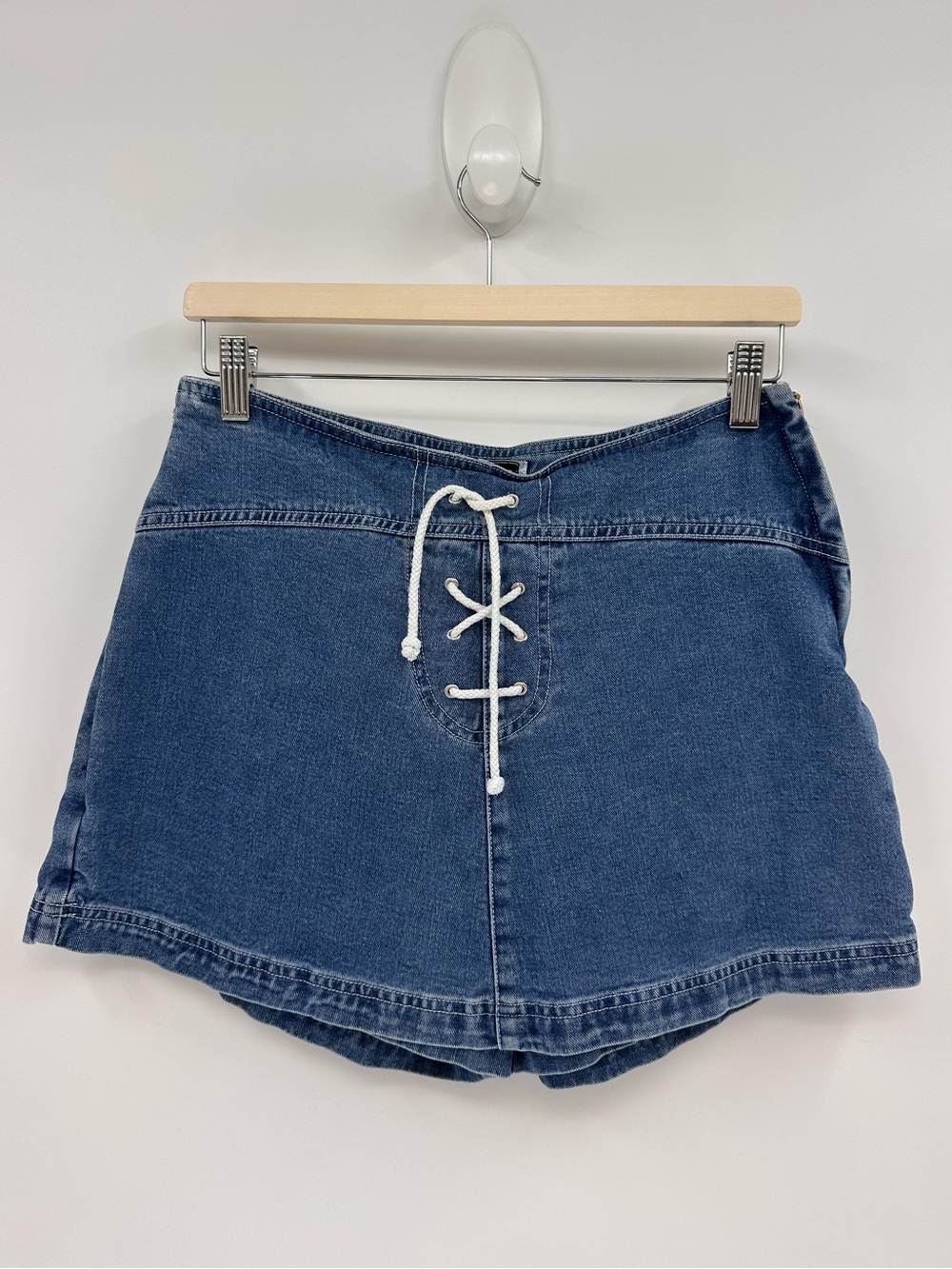 Y2K Xhilaration Denim Lace Up Mini Skort Juniors Size 9